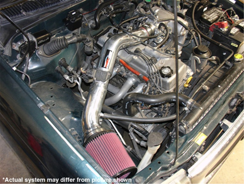 Injen Wrinkle Black Power-Flow Air Intake 97-99 Tacoma 2.4L 4 Cyl Only PF2010WB Photo - Mounted