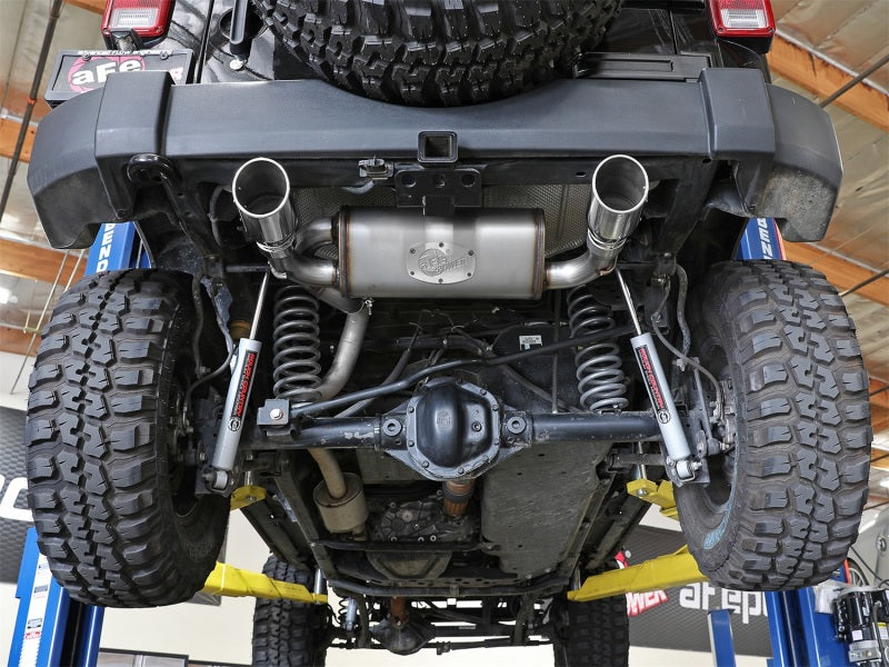 aFe Rebel Series 2.5in 409 Stainless Steel Axle-Back Exhaust System w/ Pol 49-48061-P Photo - Mounted
