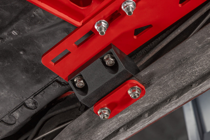 UMI Performance 78-88 GM G-Body Modular Adjustable Transmission Crossmember - Black 3108-B 3108-B Photo - Mounted