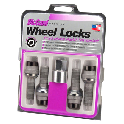 McGard Wheel Lock Bolt Set - 4pk. (Radius Seat) M14X1.5 / 19mm Hex / 35.4mm Shank Length - Black 28332 28332 Photo - Primary
