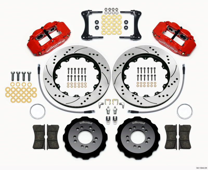 Wilwood Front Hat Kit, 14.00", Drilled, Red, 2008-up Hyundai Genesis 140-13044-DR Photo - Primary