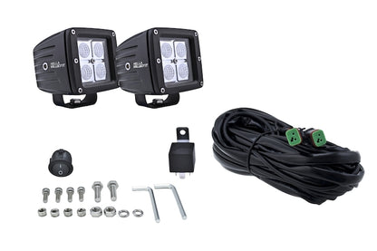 Hella HVF Cube 4 LED Off Road Kit - 3.1in 12W Spot Beam 357204031 357204031 Photo - out of package