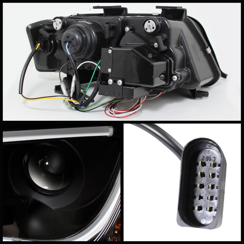 Spyder Audi A6 02-04 Projector Headlights Halogen ModelLight Tube DRL Blk PRO-YD-ADA601-LTDRL-BK 5071873 5071873 User 1