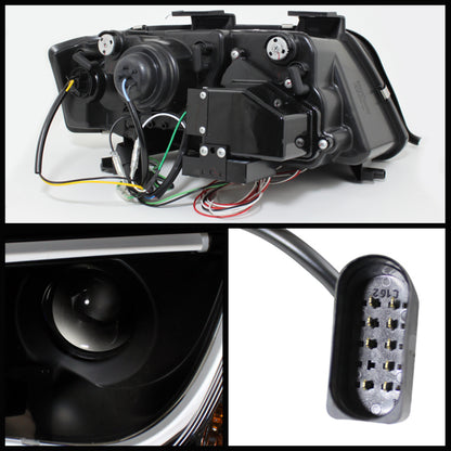 Spyder Audi A6 02-04 Projector Headlights Halogen ModelLight Tube DRL Blk PRO-YD-ADA601-LTDRL-BK 5071873 5071873 User 1