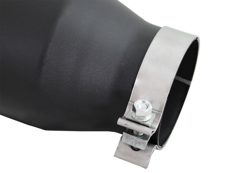 aFe MACH Force-Xp 4in 409 Stainless Steel Exhaust Tip Driver-Side Black: 4 49T40601-B12 Photo - Unmounted