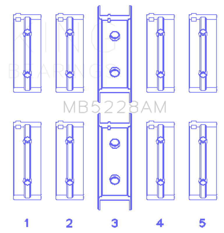 King Engine Bearings Mitsubishi 4G52 (Size +0.50mm) Main Bearing Set MB5228AM0.5 MB5228AM0.5 Photo - Primary