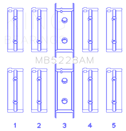 King Engine Bearings Mitsubishi 4G52 (Size +0.50mm) Main Bearing Set MB5228AM0.5 MB5228AM0.5 Photo - Primary