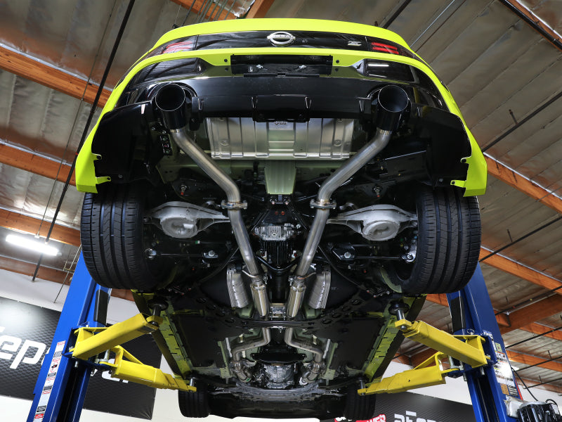 aFe Nissan Z 23-23 V6-3.0L Takeda 2-1/2in 304 Stainless Steel Cat-Back Exhaust System w/ Black Tips 49-36138-B 49-36138-B Photo - Mounted