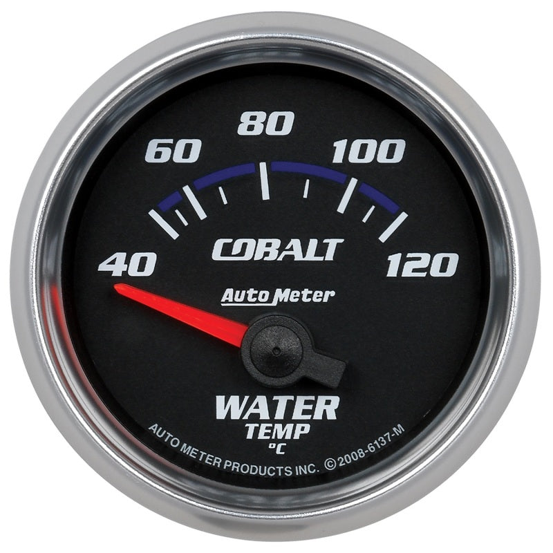 Autometer Gauge, Water Temp, 2 1/16", 40-120 Deg C, Electric, Cobalt 6137-M Photo - Primary