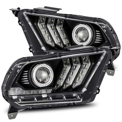 AlphaRex 10-12 Ford Mustang LUXX LED Proj Headlights Plank Style Black w/Activ Light/Seq Signal 880115 880115 Photo - Primary