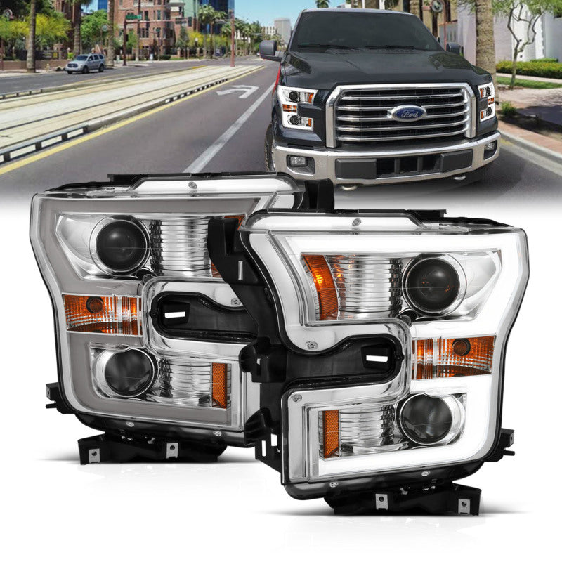 Anzo 2015-2016 Ford F-150 Projector Headlights w/ Plank Style Switchback Ch 111358 Photo - Primary