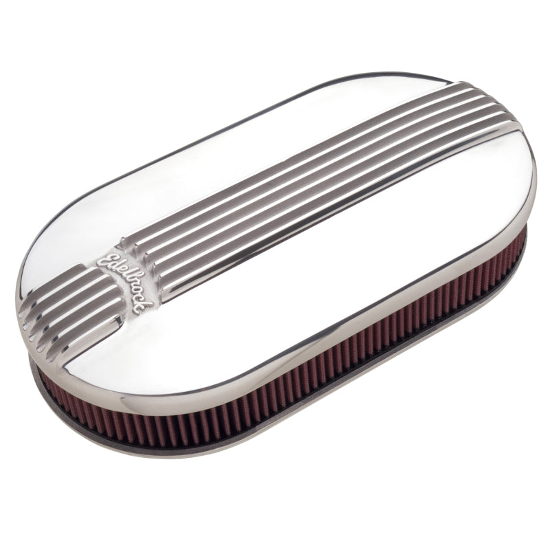Edelbrock Air Cleaner, Classic Series, Oval, Aluminum Top, Cloth Element, 17.5 " 4119 Photo - Primary