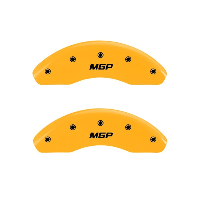 MGP Front set 2 Caliper Covers Engraved Front MGP Yellow finish black ch 26003FMGPYL 26003FMGPYL Photo - Primary