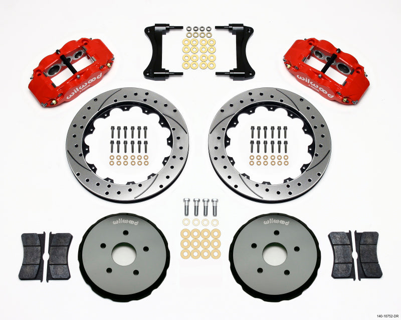 Wilwood Narrow Superlite 6R Front Hat Kit 12.88in Drilled Red 2008 Toyota Matrix 140-10752-DR 140-10752-DR Photo - Primary