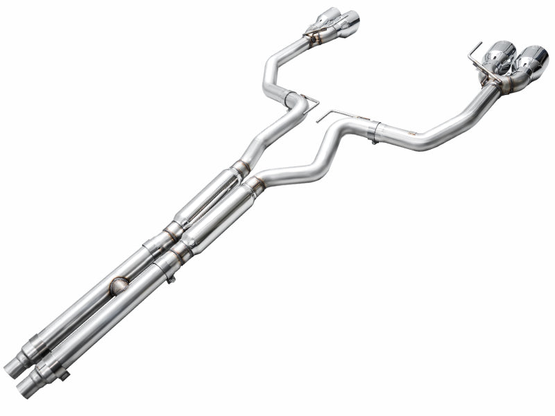 AWE Tuning AWE 2024 Ford Mustang Dark Horse S650 RWD Track Edition Catback Exhaust w/ Quad Chrome Silver Tips 3020-42375 3020-42375 Photo - out of package
