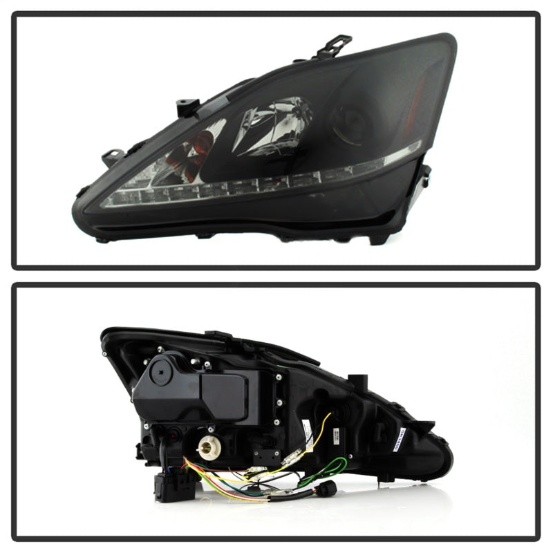 Spyder Lexus IS 250/350 2006-2010 Projector Headlights DRL Black Smoke PRO-YD-LIS06-DRL-BSM 5080073 5080073 Photo - Unmounted