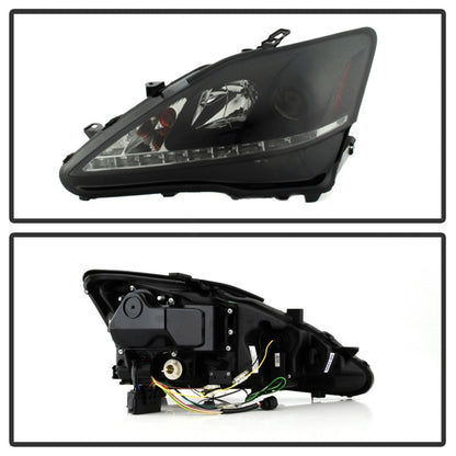 Spyder Lexus IS 250/350 2006-2010 Projector Headlights DRL Black Smoke PRO-YD-LIS06-DRL-BSM 5080073 5080073 Photo - Unmounted
