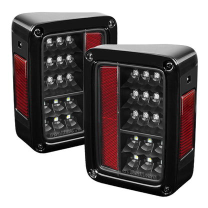 Spyder Jeep Wrangler 07-15 LED Tail Lights Black ALT-YD-JWA07-LED-BK 5070395 5070395 Photo - Primary