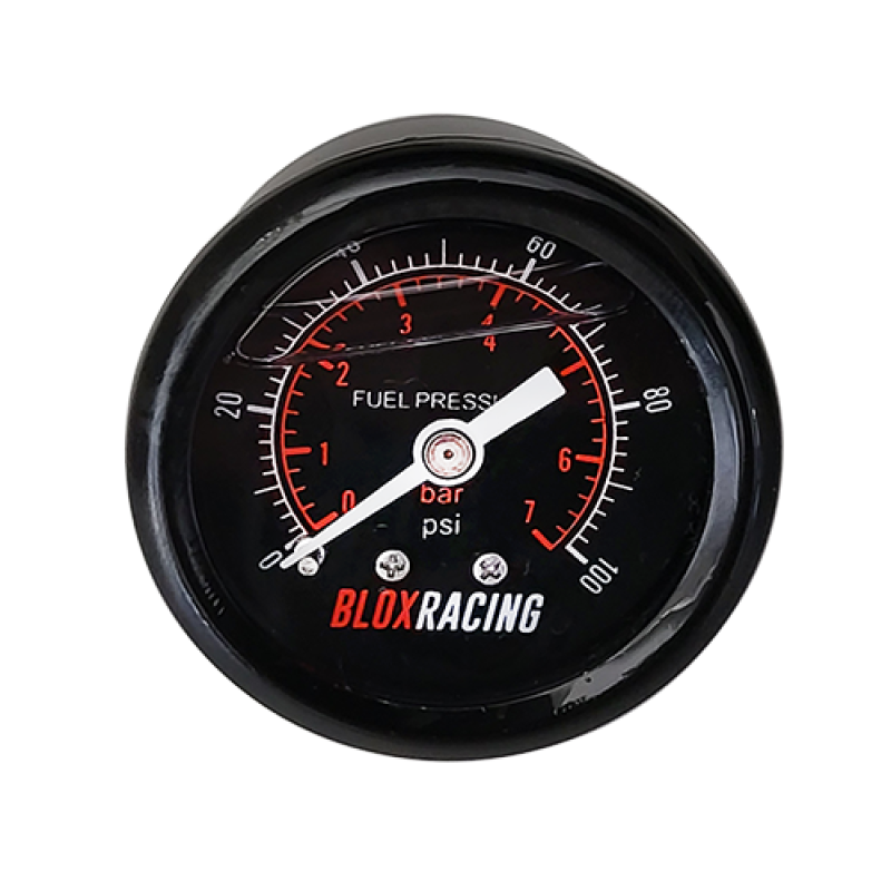 BLOX Racing Liquid-Filled Fuel Pressure Gauge 0-100psi (Black Face) BXGA-00125-BK