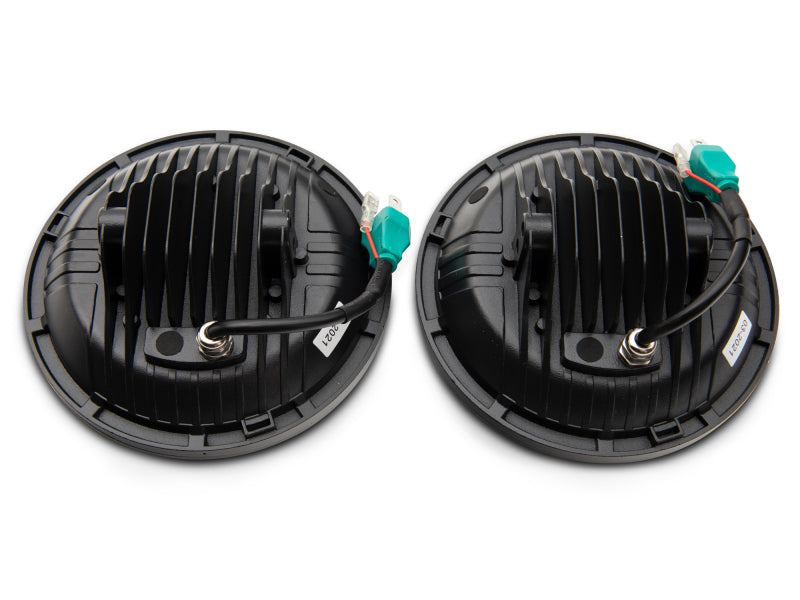 Raxiom 97-18 Jeep Wrangler TJ/JK Axial Series 13-LED Headlights- Black Housing (Clear Lens) J150093 J150093 Photo - Close Up