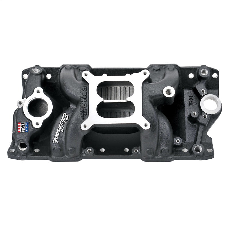 Edelbrock Intake Manifold, RPM Air-Gap, Small-Block Chevy 262-400, Black 75013 Photo - Primary