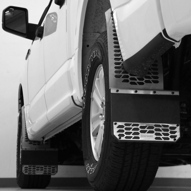 Putco 15-20 Ford F-150 - Set of 2 Mud Skins - Brushed SS w/ Hex Shield 78110 78110 Photo - Primary