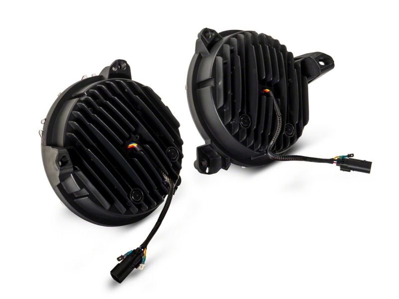 Raxiom 18-23 Jeep Wrangler JL Axial Series 9-In Angel Eye LED Headlights- Blk Housing (Clear Lens) J177416 J177416 Photo - Close Up