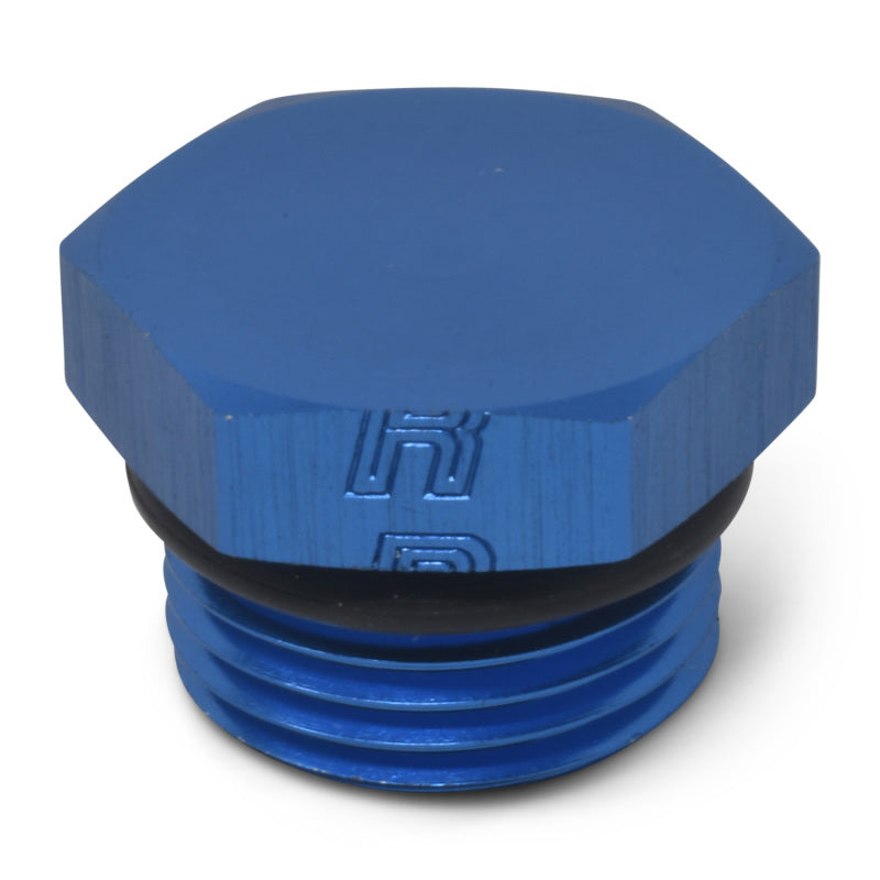 Russell -3 AN Straight Thread Plug Adapter (Blue Finish) 660250 Photo - out of package
