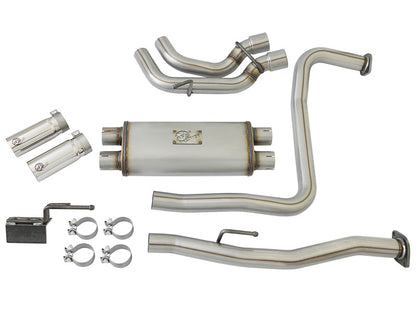 aFe Rebel Series 3in Stainless Steel Cat-Back Exhaust System w/Polished Ti 49-46124-P Photo - Unmounted