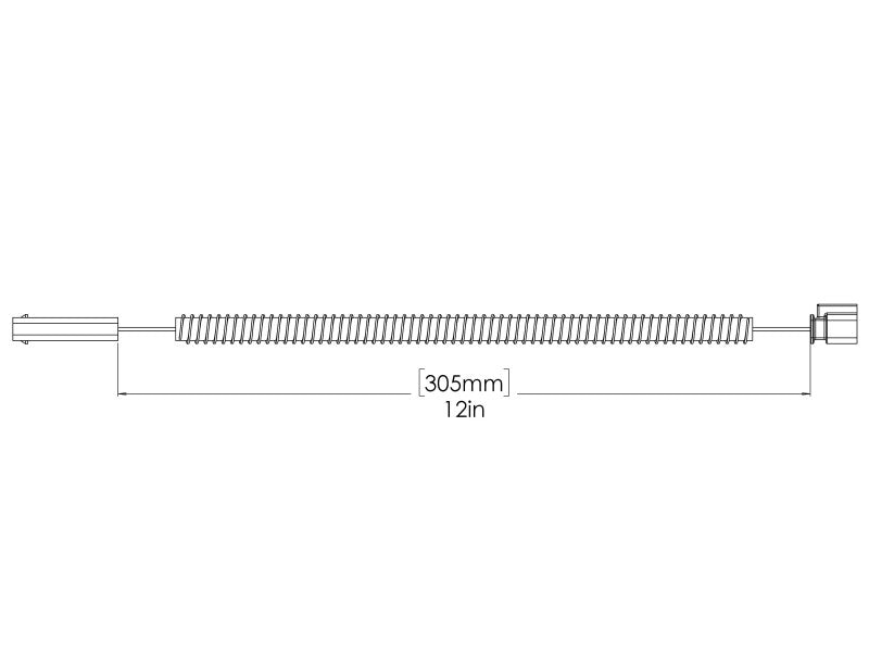 aFe Magnum FORCE Cold Air Intake MAF Extension Harness 12in 11-19 Ford Diesel V8-6.7L (td) 59-06301 59-06301 Technical Drawing