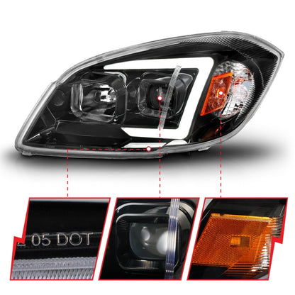 ANZO 05-10 Chevrolet Cobalt / 07-10 Pontiac G5 LED Projector Headlights w/ Seq Black Housing 121573 121573 Photo - Unmounted