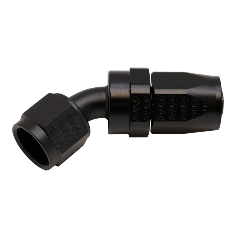 DeatschWerks 8AN Female Swivel 45-Degree Hose End CPE - Anodized Matte Black 6-02-0806-B 6-02-0806-B Photo - Primary