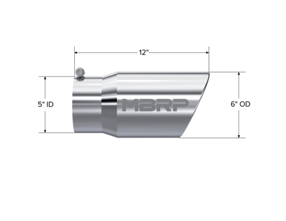 MBRP Tip 6in O.D. Angled Roll ed End  5in inlet MBRT5075 T5075 Photo - Close Up