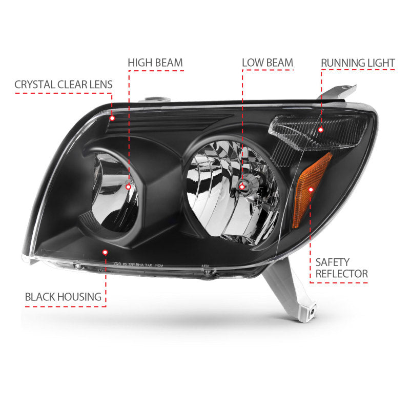 Anzo  2003-2005 Toyota 4Runner Crystal Headlights Black 111394 Photo - Unmounted
