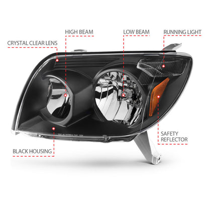 Anzo  2003-2005 Toyota 4Runner Crystal Headlights Black 111394 Photo - Unmounted