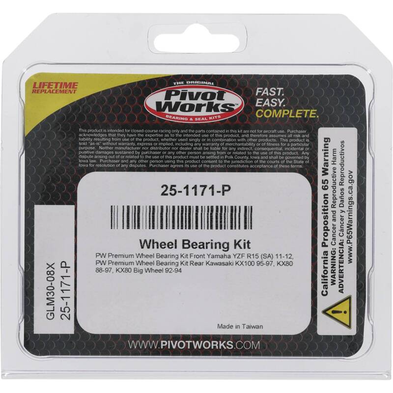 Pivot Works Kawasaki, Yamaha Wheel Bearing Kit Premium Bearings 25-1171-P 25-1171-P Photo - Primary