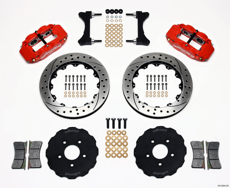 Wilwood Narrow Superlite 6R Front Hat Kit 13.06in Drilled Red Mitsubishi EVO VIII 140-9284-DR 140-9284-DR Photo - Primary