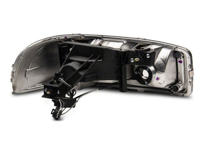 Raxiom 99-06 GMC Sierra 1500 Axial Series Headlights w/ LED Bar- Blk Housing (Clear Lens) S531789 S531789 Photo - Close Up