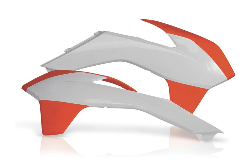 Acerbis 13-16 KTM SX125/150/ SX250/XC/ SX-F/XC-F/ EXC/XC-W/XCF-W Radiator Shroud - White/Orange 2314251088 2314251088 Photo - Primary