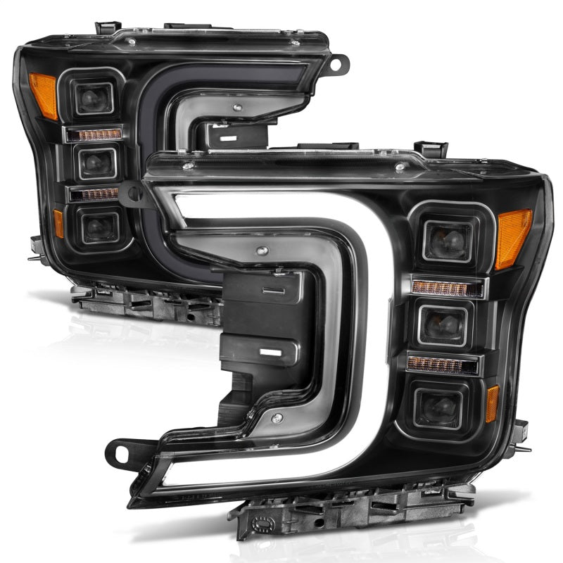 Anzo 18-20 Ford F-150 Full Led Projector Smoke Bar Style Headlights Black Amber 111520 111520 Photo - Unmounted