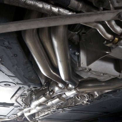 Stainless Works 2014-18 Corvette 6.2L Headers 2in Primaries w/ High-Flow Cats X-Pipe C72CAT C72CAT Photo - Mounted