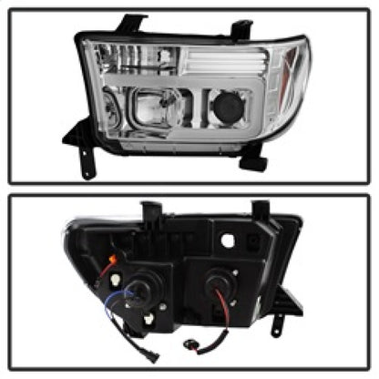 Spyder 07-13 Toyota Tundra V2 Light Bar DRL Projector Headlights - Chrome (PRO-YD-TTU07V2-LB-C) 5084651 5084651 Photo - Unmounted