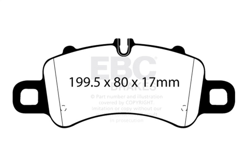 EBC 2016+ Porsche Boxster 718 (Iron Rotors Only) 2.5L Turbo Yellowstuff Front Brake Pads DP42307R DP42307R Photo - Primary