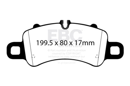 EBC 2016+ Porsche Boxster 718 (Iron Rotors Only) 2.5L Turbo Yellowstuff Front Brake Pads DP42307R DP42307R Photo - Primary
