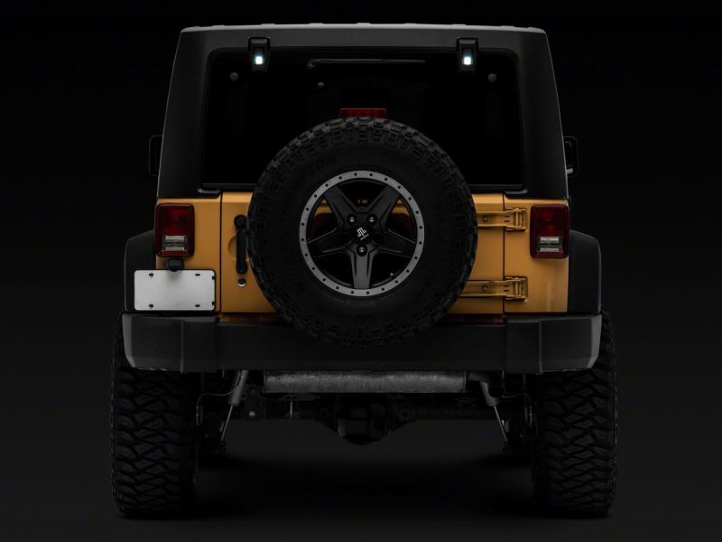 Raxiom 07-18 Jeep Wrangler JK w/ Hard Top Axial Series Rear Window Glass Hinge LED Lights J153594 J153594 Photo - Close Up