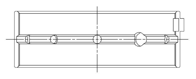 ACL Race Series Main Bearings Nissan RB26DETT Size: 0.25 7M2428H-.25 Technical Drawing