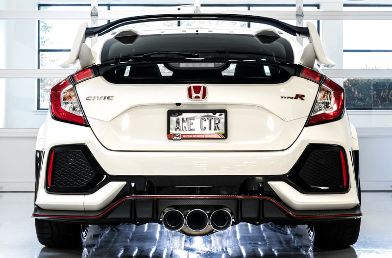 AWE Tuning 2017+ Honda Civic Type R Touring Edition Exhaust w/Front & Mid Pipes - Chrome Silver Tips 3015-42666 3015-42666 Photo - Mounted