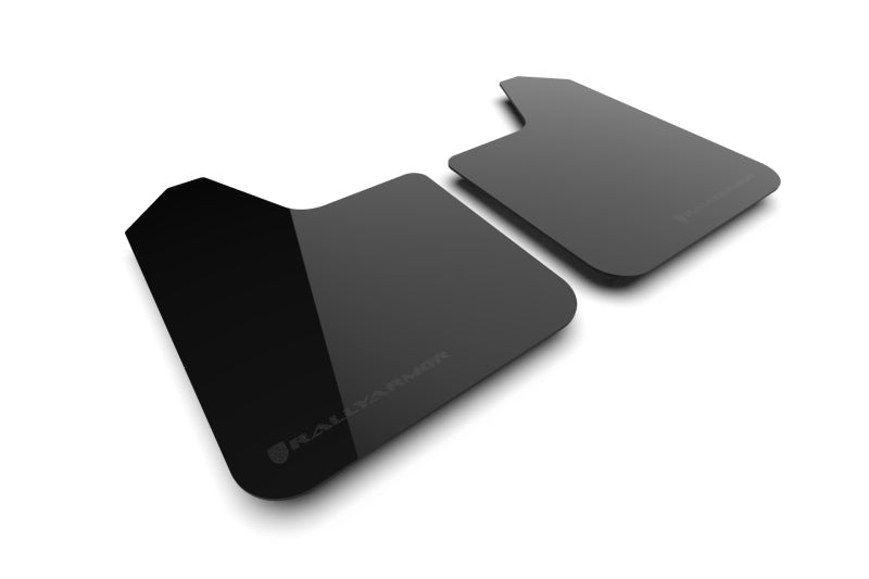 Rally Armor Universal UR Black Mud Flap w/ Metallic Black Logo - Pair MF12-UR-BLK-MBK-LRT MF12-UR-BLK-MBK-LRT Photo - Primary