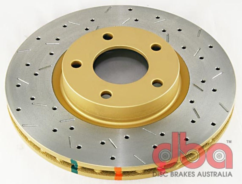 DBA 04-05 Mazda 3 2.3L (exc. MazdaSpeed) Front Drilled & Slotted 4000 Series Rotor 42956XS 42956XS Photo - Primary