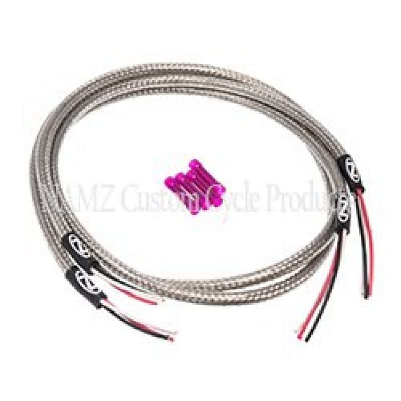 NAMZ Turn Signal Harness 36in. (SS Braided & Clear Coated - For Switch Housing Mounted Signals) NTSH-3602 NTSH-3602 Photo - Primary
